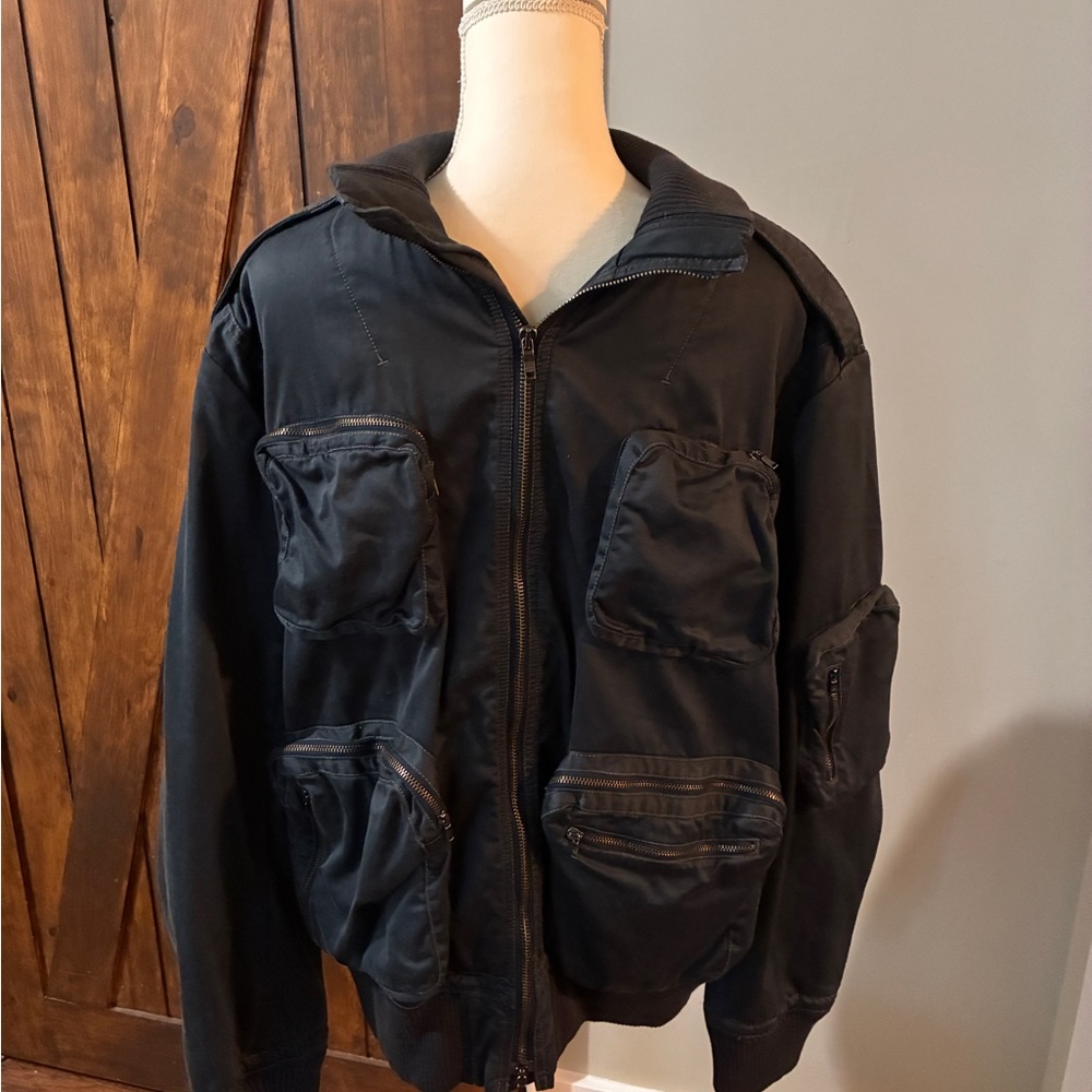 Nicole Farhi Men's Utility Jacket Navy Blue- Size 44  EUC